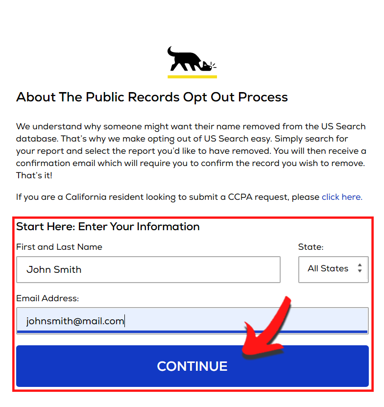 Remove Information from USSearch - DeleteMyInfo
