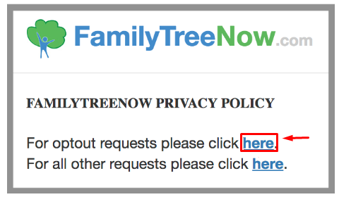Family Tree Now opt out