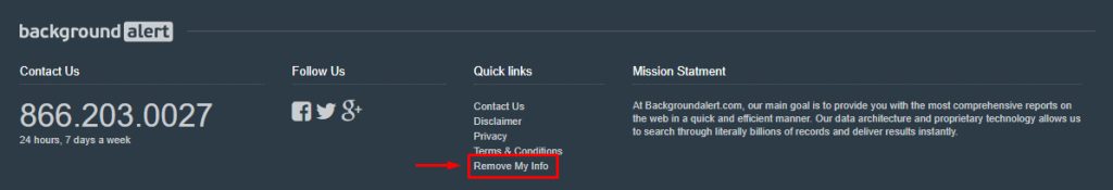 Backgroundalert.com opt out